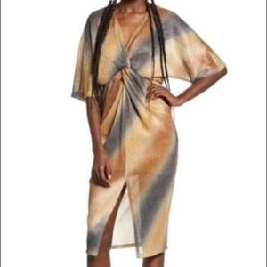 NORDSTROM RACK 👗 DOLMAN PLISSE FRONT SLIT DRESS